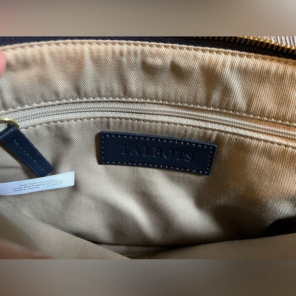 NWOT Talbots wristlet, clutch, pouch. Blue, green, yellow and pink plaid. - Picture 6 of 12